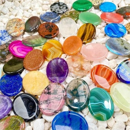Natural crystal worry stone - natural,