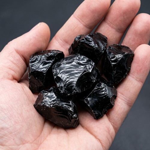 3pc natural raw - black, obsidian